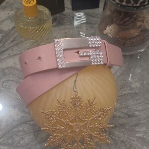 Guess Womens Rhinestone Square Buckle Leather New Belt Medium